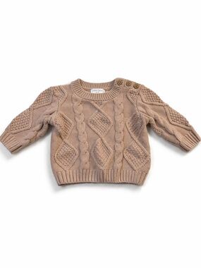 Grayson Mini Baby 0-3M Cable Knit Sweater Burt’s Bees Footie Bundle Neutral Cozy